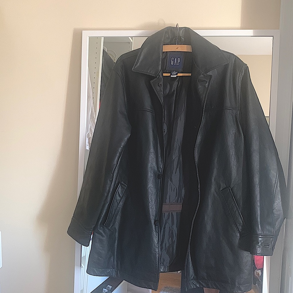 Gap Genuine Leather Jacket Black - Small